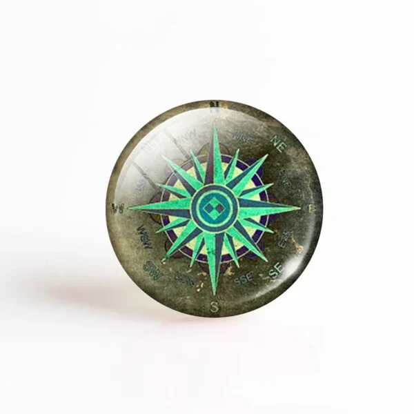 Retro Handcrafted Compass 25 MM Glass Cabochon Dome Making Necklace Jewelry Steampunk Compass Pendant ( It's Not A Real Compass) - Image 2
