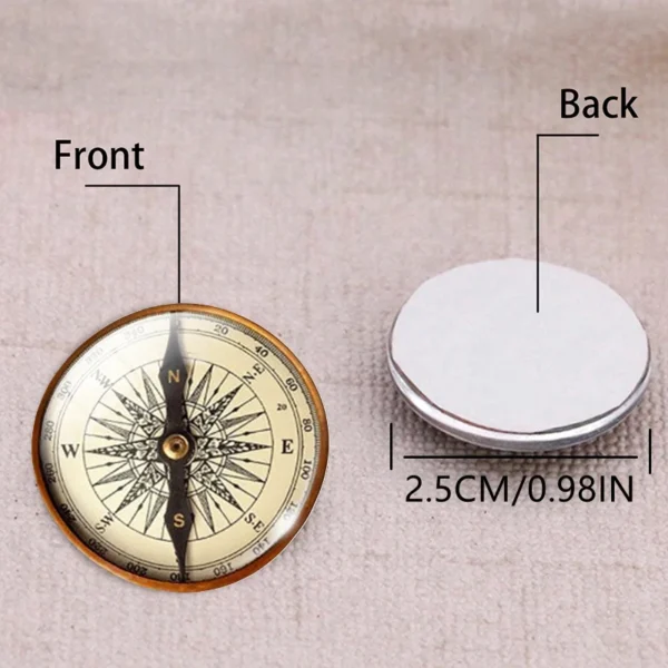 Retro Handcrafted Compass 25 MM Glass Cabochon Dome Making Necklace Jewelry Steampunk Compass Pendant ( It's Not A Real Compass) - Image 5