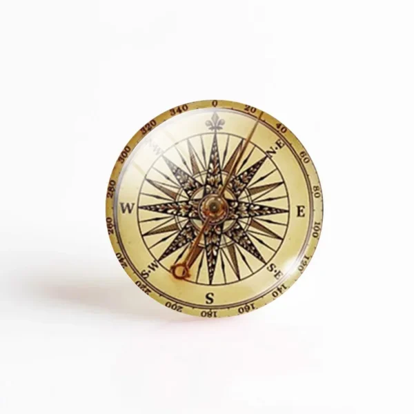 Retro Handcrafted Compass 25 MM Glass Cabochon Dome Making Necklace Jewelry Steampunk Compass Pendant ( It's Not A Real Compass) - Image 3