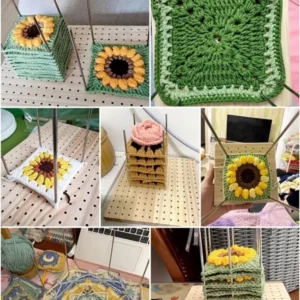 Wooden Crochet Block Plate Handcrafted Reusable Crochet Knitting Board Crochet Weaving Bamboo Grid Knitting Blocking Mat
